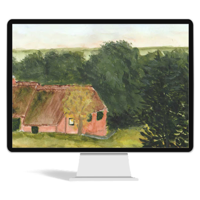 © Gerry Jöris  - Boerderij in het bos - aquarel op papier 300 gr - A4 - 05052026