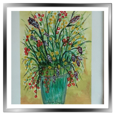 ©Gerry Jöris - Fantasieboeket 1 - aquarel op katoen (papier) - 30x20 - 08082024