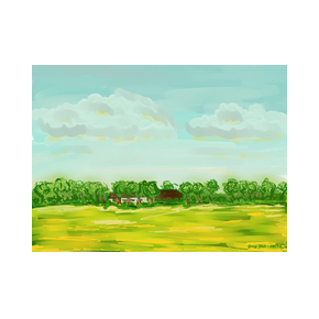 Voorjaar 2023 - Koolzaad op het Hogeland - olieverf - mei 2023