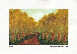 © Gerry Jöris - Bospad - 14,8x21 - aquarel op papier (sugar cane) - 3-12-2024