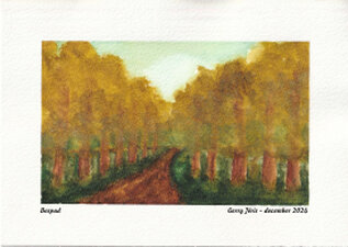 © Gerry Jöris - Bospad - 14,8x21 - aquarel op papier (sugar cane) - 3-12-2024
