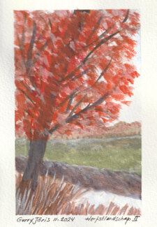©Gerry Jöris - Herfstlandschap II - 21x 14,8 - aquarel op papier (sugar cane) - 5-11-2024